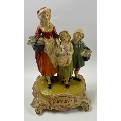 111 - ORIGINAL YARDLEYS LAVENDER girls ceramic Pharmacy shop promotional ornament, a lady with shopping ba... 