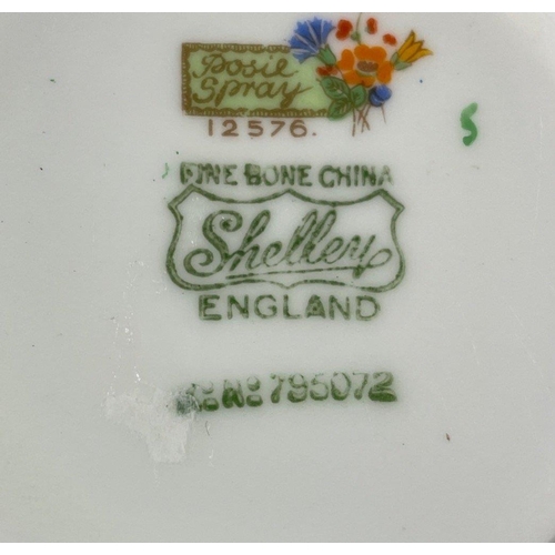 117 - SHELLEY china to include a Posy Spray milk jug (9cm high) and tea cup plus a small dish (12cm dia) f... 