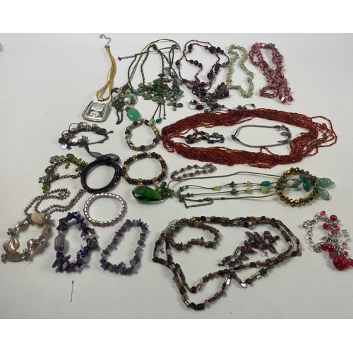 26 - A cornucopia of multi-stoned necklaces and bracelets#25