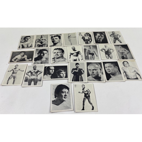 53 - A part set of SOMPORTEX FAMOUS TV WRESTLERS trading cards from 1966, 23 cards in all#52