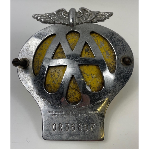 61 - An AA 1956 car grill badge No OR36807#60