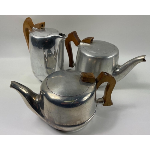 72 - Mid-century PICQUOT WARE teapot, hot water pot and coffee pot#73