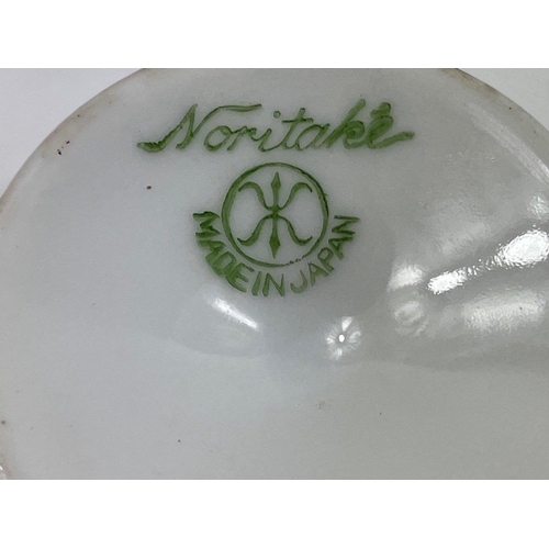 82 - A part set vintage NORITAKE porcelain small raised teapot, sugar, 3 cups and four saucers#84