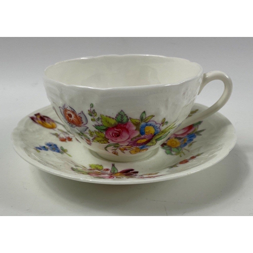 84 - A 10 cup 34 piece set of COALPORT floral patterned teaset, 10 saucers, 10 side plates, 2 large sandw... 