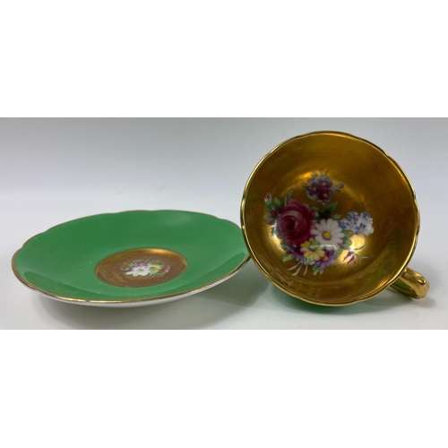 86 - A vintage pair of small PARAGON harlequin cups and saucers by appointment to HM the Queen and HM Que... 
