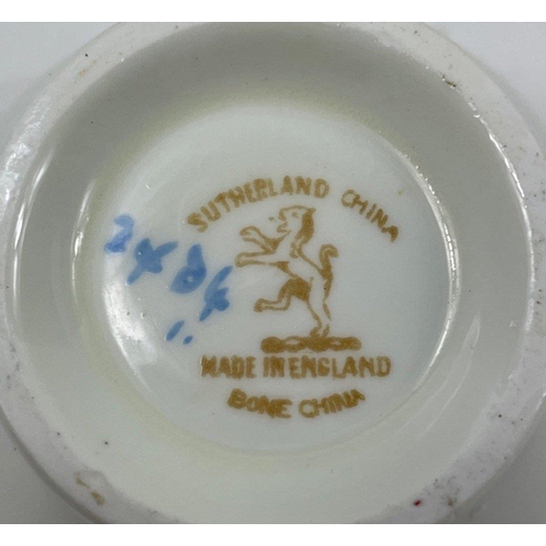 87 - A SUTHERLAND CHINA onesie of cup, saucer and square-edged side plate#89