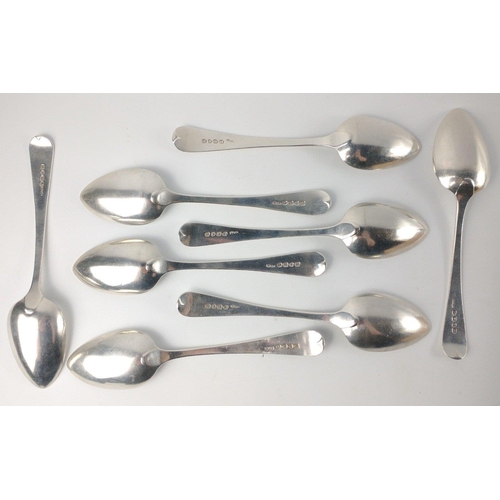 103 - Eight London silver hallmarked 1825 SPOONS by silversmith WILLIAM BATEMAN length 18cm, gross weight ... 