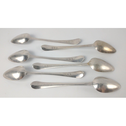 104 - Six London silver hallmarked 1794 TEASPOONS by silversmiths PETER & ANN BATEMAN length 13cm, gross w... 