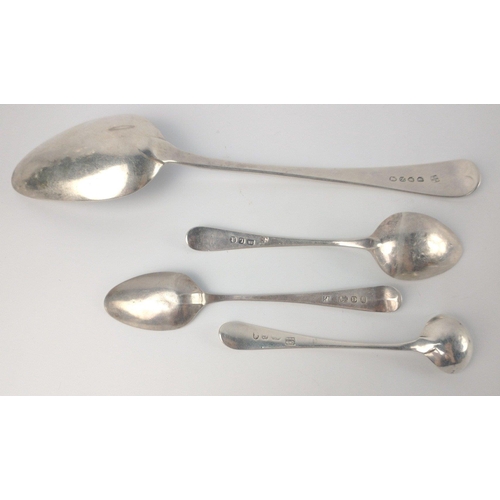 107 - Four assorted London hallmarked silver SPOONS to include 2 by silversmiths PETER & WILLIAM BATEMAN 1... 