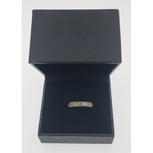 11A - A half-eternity ring with baguette cut diamonds (tested as diamond) size L, gross weight 2g#10