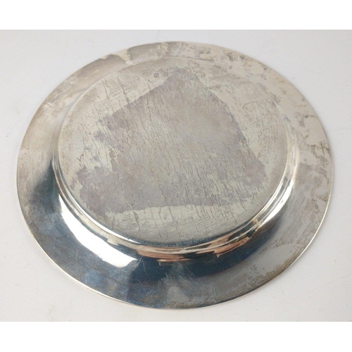 120 - Silver CARD TRAY, Dublin hallmarked, 1813, silversmith JAMES SCOTT, 17cm diameter, 183g weight appro... 