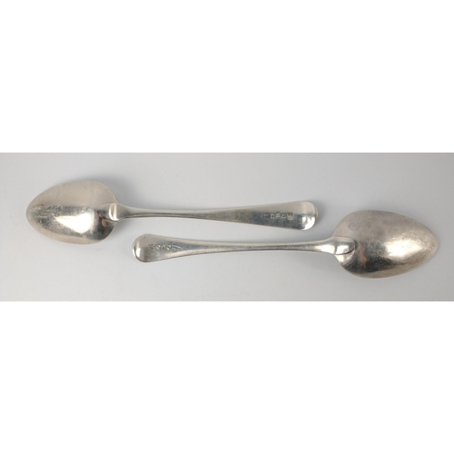 131 - Two York silver hallmarked 1808 SPOONS by silversmiths ROBERT CATTLE and JAMES BARBER length 22cm, g... 