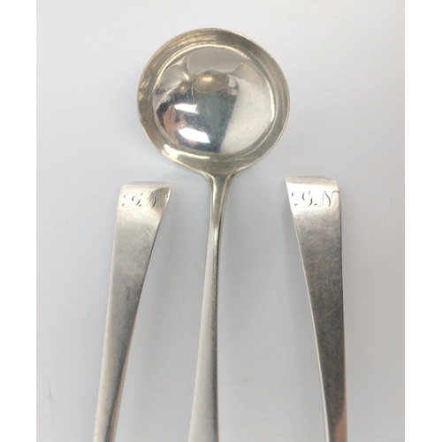 135 - Three EDINBURGH silver hallmarked 1810 SAUCE LADLES by silversmith ZEIGLER length 14cm, gross weight... 