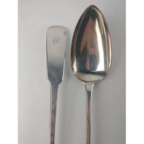 137 - A pair of Scottish EDINBURGH silver hallmarked 1807 BASTING SPOONS, by silversmith WILLIAM CONSTABLE... 