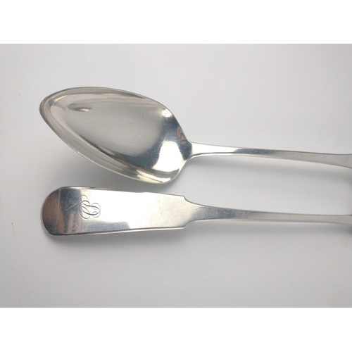 137 - A pair of Scottish EDINBURGH silver hallmarked 1807 BASTING SPOONS, by silversmith WILLIAM CONSTABLE... 