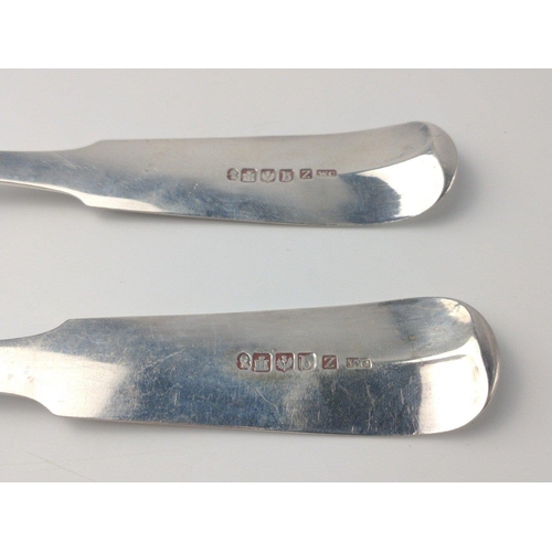 137 - A pair of Scottish EDINBURGH silver hallmarked 1807 BASTING SPOONS, by silversmith WILLIAM CONSTABLE... 