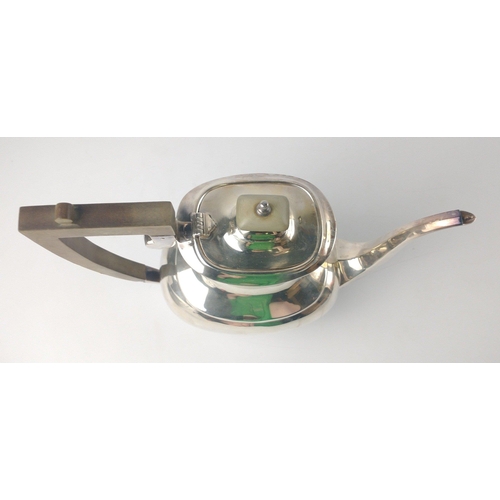 139 - A Dublin hallmarked 1970 TEAPOT by silversmith ROYAL IRISH SILVER COMPANY, height 22cm x 26cm long x... 