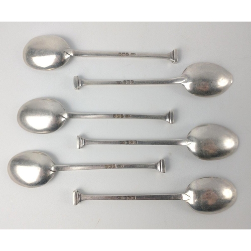 154 - Six Sheffield silver hallmarked 1924 COFFEE SPOONS by silversmiths LEE & WIGFULL length 9.5cm, gross... 