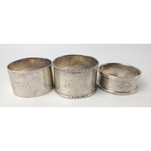 158 - A collection of eleven NAPKIN RINGS to include 2 Birmingham 1925 silver hallmarked by silversmiths R... 