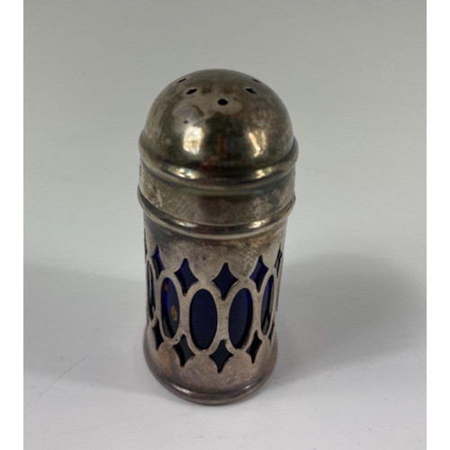 160 - Three items of hallmarked silver CRUETS, the first two being a London 1932 mustard pot (7 x 3 x 4cm)... 