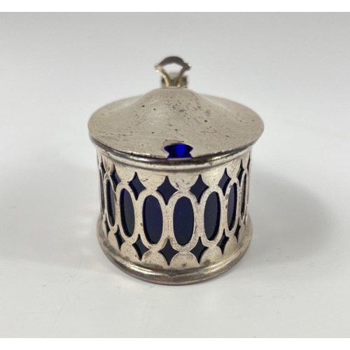 160 - Three items of hallmarked silver CRUETS, the first two being a London 1932 mustard pot (7 x 3 x 4cm)... 