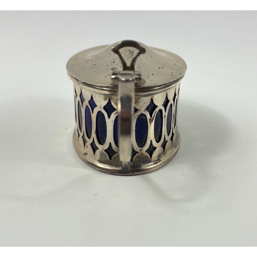 160 - Three items of hallmarked silver CRUETS, the first two being a London 1932 mustard pot (7 x 3 x 4cm)... 