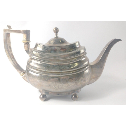 161 - A silver Newcastle hallmarked 1811 TEAPOT by silversmith CHRISTIAN KER REID, dimensions 28cm long x ... 