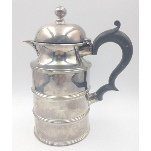 162 - A silver Chester hallmarked 1901 CHOCOLATE POT by silversmith JMB, dimensions 16cm tall x 8cm width,... 