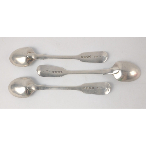 175 - Three London hallmarked 1874 silver spoons by silversmith CHAWNER & CO, length 12.5cm, gross weight ... 