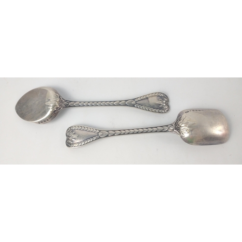 180 - Two London hallmarked 1871-1881 SPOONS with heart design on handles by silversmith CHAWNER & CO, len... 