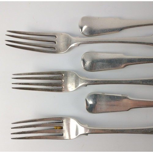 181 - Six London silver hallmarked 1802 FORKS by WILLIAM EATON length 21cm, gross weight 534g#201