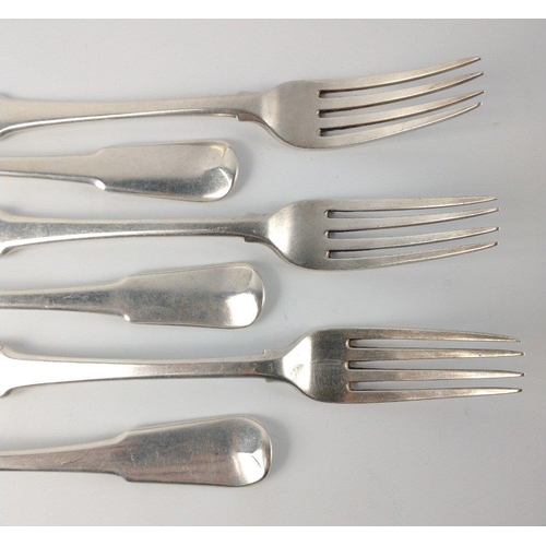 181 - Six London silver hallmarked 1802 FORKS by WILLIAM EATON length 21cm, gross weight 534g#201