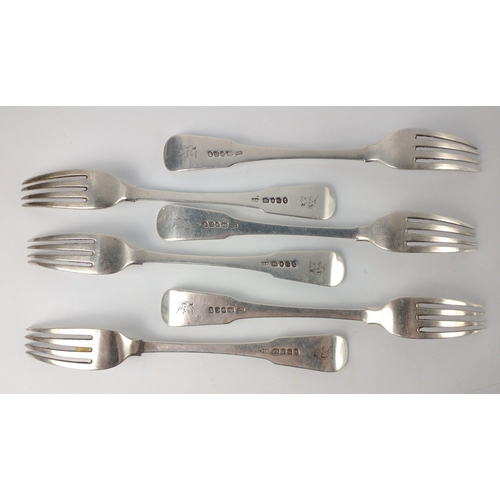 181 - Six London silver hallmarked 1802 FORKS by WILLIAM EATON length 21cm, gross weight 534g#201