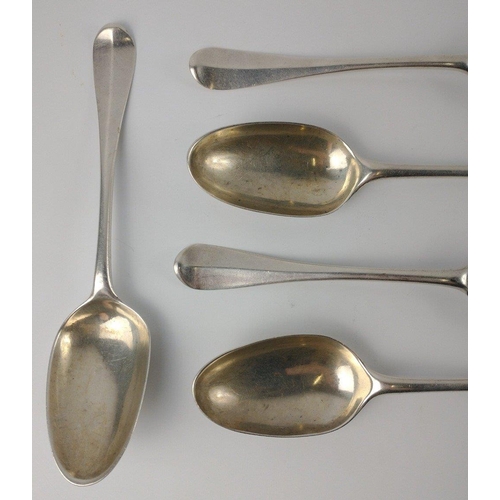 186 - Six EDINBURGH silver hallmarked 1760s SPOONS by by silversmith JOHN CLARK length 20cm, gross weight ... 