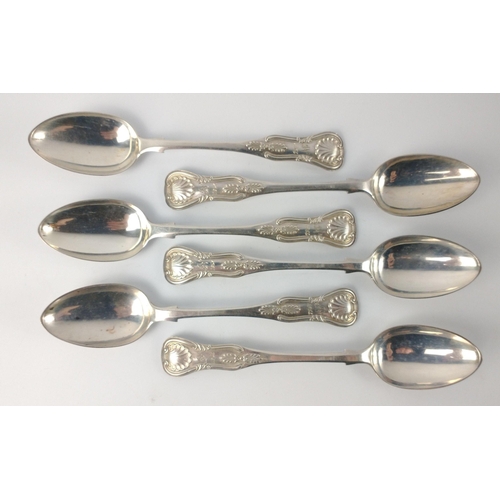 188 - Six EDINBURGH silver hallmarked 1859 TEASPOONS by silversmith WILLIAM MARSHALL, length 14cm, gross w... 