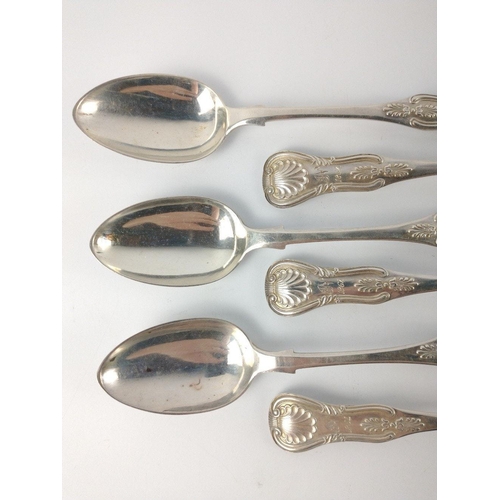 188 - Six EDINBURGH silver hallmarked 1859 TEASPOONS by silversmith WILLIAM MARSHALL, length 14cm, gross w... 