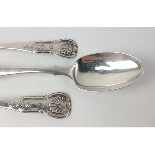 190 - Three EDINBURGH silver hallmarked 1874 TEASPOONS, by silversmith WILLIAM MARSHALL, length 14cm, gros... 