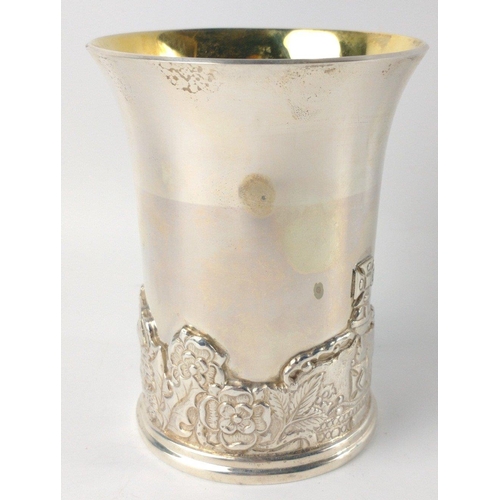 204 - Boxed EDINBURGH silver hallmarked 2002 JUBILEE BEAKER by HAMILTON & INCHES, with gilded interior, to... 