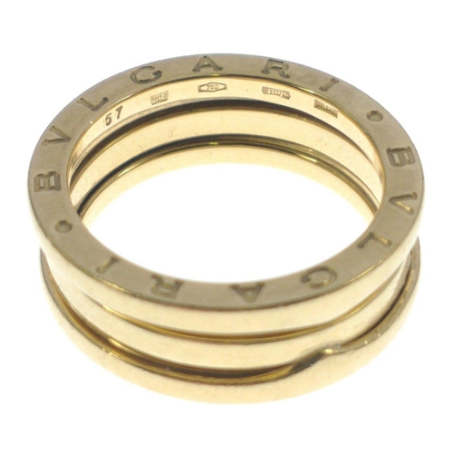 21 - STUNNING! A BVLGARI 750 stamped yellow gold B.zero1, 4 band RING, ring size P, weight 9.5g#23