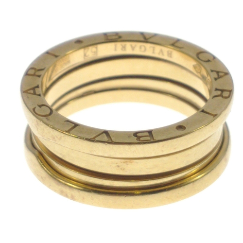 27 - STUNNING! A BVLGARI 750 stamped yellow gold B.zero1, 4 band RING, ring size M, weight 8.70g approx#2... 