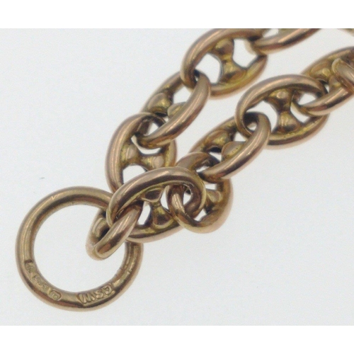 35 - A DOUBLE LINK/DOUBLE LENGTH 375 stamped long-guard CHAIN with lobster claw fastening length 80cm and... 