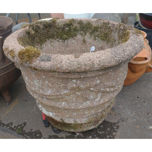 380 - An OVER-SIZED classical style stoneware style garden planter - dimensions 50cm diameter x 50cm heigh... 