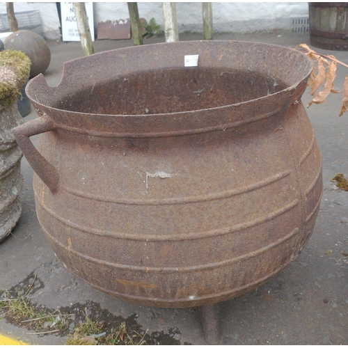 382 - An OVERSIZED ( WHOPPER!) antique iron witches cauldron style pot dimensions 44cm height x 44cm diame... 