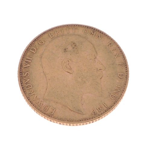 4 - A KING EDWARD 1910 FULL GOLD SOVEREIGN in good condition - last year of his reign.#5