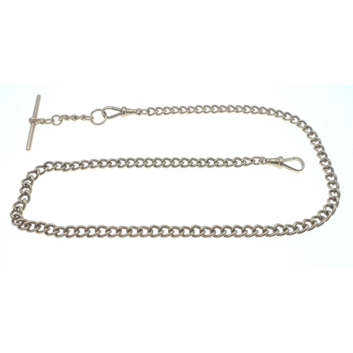 61 - SUBSTANTIAL 750 stamped CHAIN, with each link 750 stamped, with 18ct stamped T-bar length 42cm x wei... 