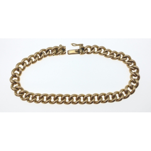 64 - Heavy 18ct stamped chain-link BRACELET (every link stamped 18ct) weight 44.25g, length 18cm approx#6... 