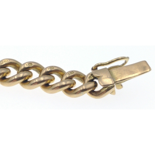 64 - Heavy 18ct stamped chain-link BRACELET (every link stamped 18ct) weight 44.25g, length 18cm approx#6... 