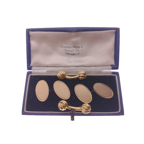 78 - Two pairs of CUFFLINKS, one pair 1977 9ct yellow gold Birmingham hallmarked, weight 5.9g, also anoth... 