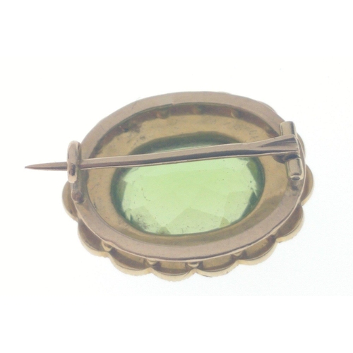 81 - Birmingham hallmarked 375 yellow gold with green stone inset RING size N, gross weight 1.95g approx,... 