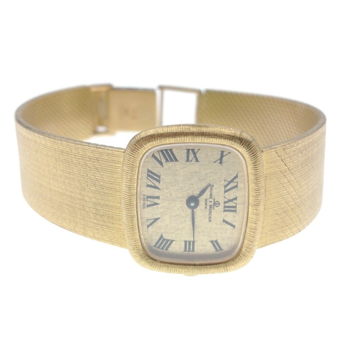 91 - A BAUME & MERCIER 750 stamped yellow gold ladies WRIST WATCH and bracelet clasp stamped 750, with a ... 